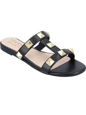 Journee Collection Kendall Black Studded Sandal Size 7.5